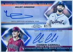 Corbin Carroll, Riley Greene #DRA-GC Baseball Cards 2023 Topps Chrome Dual Rookie Autographs Prices