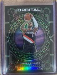 Damian Lillard [Green Flood] #14 Basketball Cards 2022 Panini Obsidian Orbital Prices