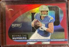 Justin Herbert [Red] #BTN-JHE Football Cards 2021 Panini Playoff Behind the Numbers Prices