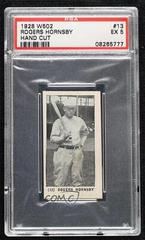 Rogers Hornsby [Hand Cut Blank Back] #13 Baseball Cards 1928 W502 Prices