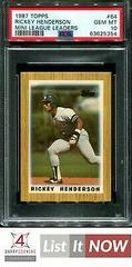 Rickey Henderson #64 Baseball Cards 1987 Topps Mini League Leaders Prices