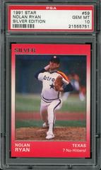Nolan Ryan #59 Baseball Cards 1991 Star Silver Edition Prices