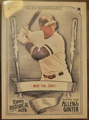 Alex Rodriguez #HH-43 Baseball Cards 2021 Topps Allen & Ginter Historic Hits Prices
