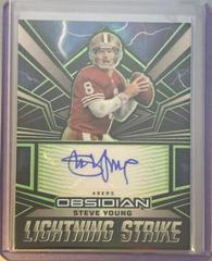 Steve Young [Electric Etch Green] #23 Football Cards 2023 Panini Obsidian Lightning Strike Signature Prices