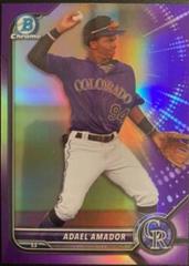 Adael Amador [Purple] #BDC-59 Baseball Cards 2022 Bowman Draft Chrome Prices