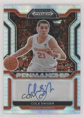 Cole Swider [Hyper] #CP-CSW Basketball Cards 2022 Panini Prizm Draft Picks College Penmanship Autographs Prices
