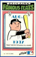 Rudy York Baseball Cards 1972 Fleer Famous Feats Prices