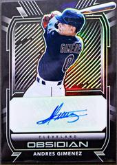 Andres Gimenez [Green] Baseball Cards 2021 Panini Chronicles Obsidian Autographs Prices