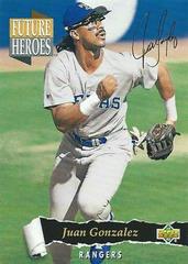 Juan Gonzalez #58 Baseball Cards 1993 Upper Deck Future Heroes Prices