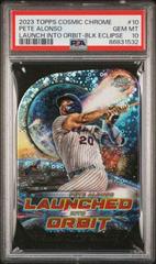 Pete Alonso [Black Eclipse] #LIO-10 Baseball Cards 2023 Topps Cosmic Chrome Launched Into Orbit Prices