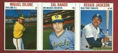 Miguel Dilone, Reggie Jackson, Sal Bando [Hand Cut Panel] Baseball Cards 1979 Hostess Prices