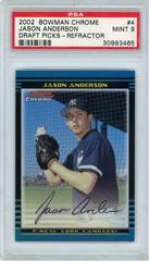 Jason Anderson [Refractor] #4 Baseball Cards 2002 Bowman Chrome Draft Picks Prices