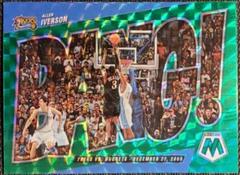 Allen Iverson [Green] #11 Basketball Cards 2021 Panini Mosaic Bang Prices