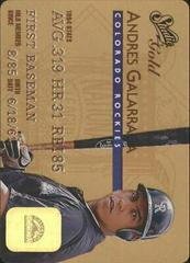 Andres Galarraga [Gold] #42 Baseball Cards 1995 Studio Prices