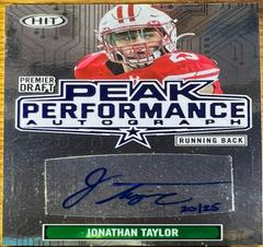 Jonathan Taylor [Blue] #PK-JT Football Cards 2020 Sage Hit Peak Performance Autograph Prices