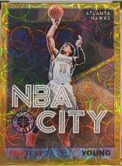 Trae Young [Gold] #28 Basketball Cards 2019 Panini Hoops Premium Stock NBA City Prices