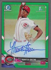 Hunter Greene [Green Shimmer] Baseball Cards 2018 Bowman Chrome Prospects Autographs Prices