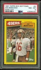 Joe Montana Football Cards 1987 Topps Box Bottoms Hand Cut Prices