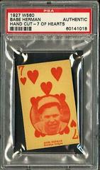 Babe Herman [7 of Hearts] Baseball Cards 1927 W560 Hand Cut Prices