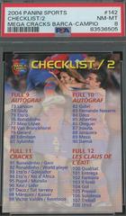 Checklist, 2 [Campio Catalan] #142 Soccer Cards 2004 Panini Sports Mega Cracks Barca Prices