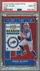 Josh Allen [Red] #3 Football Cards 2019 Panini Contenders Optic Prices