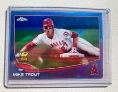 Mike Trout [Sliding Blue Refractor] #1 Baseball Cards 2013 Topps Chrome Prices