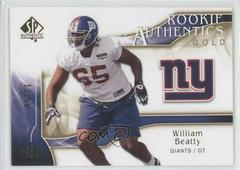 William Beatty [Gold] #274 Football Cards 2009 SP Authentic Prices