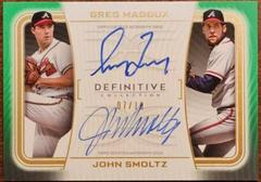 John Smoltz, Greg Maddux [Green] Baseball Cards 2023 Topps Definitive Dual Autograph Collection Prices
