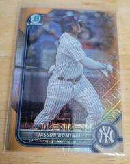 Jasson Dominguez [Orange Refractor] Baseball Cards 2022 Bowman Chrome Prospects Prices