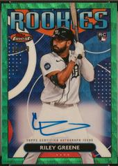 Riley Greene [Green Wave] #RDA-RG Baseball Cards 2023 Topps Finest Rookies Design Variation Autographs Prices