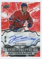 Jesse Ylonen [Autograph] Hockey Cards 2021 Upper Deck Ice Premieres Prices