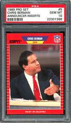 Chris Berman Football Cards 1989 Pro Set Announcer Inserts Prices