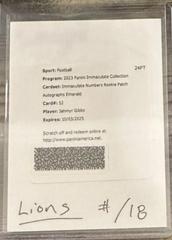 Jahmyr Gibbs [Emerald] #12 Football Cards 2023 Panini Immaculate Numbers Rookie Patch Autograph Prices