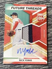 Nick Yorke [Red] Baseball Cards 2022 Panini Elite Extra Edition Future Threads Signatures Prices