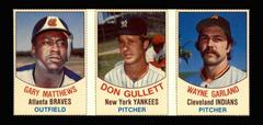 Don Gullett, Gary Matthews, Wayne Garland [Hand Cut Panel] Baseball Cards 1977 Hostess Prices