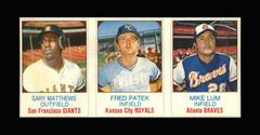 Lum, Matthews, Patek [Hand Cut Panel] Baseball Cards 1975 Hostess Prices
