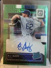 A. J. Alexy [Green Mojo] #RRS-AL Baseball Cards 2022 Panini Donruss Optic Rated Rookie Signatures Prices
