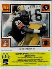 Richard Dent [Yellow] #95 Football Cards 1985 McDonald's Bears Prices