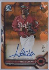 Allan Cerda [Orange] Baseball Cards 2022 Bowman Chrome Sapphire Autographs Prices