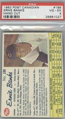 Ernie Banks [Hand Cut] #188 Baseball Cards 1962 Post Canadian Prices