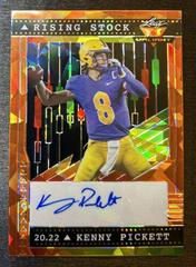 Kenny Pickett [Crystal Orange ] #RS-KP1 Football Cards 2022 Leaf Valiant Autographs Rising Stock Prices