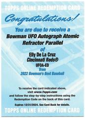 Elly De La Cruz [Atomic] #UFOA-ED Baseball Cards 2022 Bowman's Best UFO Autographs Prices