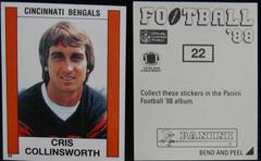 Cris Collinsworth #22 Football Cards 1988 Panini Sticker Prices