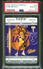 Kobe Bryant #25 Basketball Cards 2003 Fleer Authentix Prices