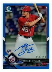 Andrew Stevenson [Blue Refractor] Baseball Cards 2018 Bowman Chrome Rookie Autographs Prices