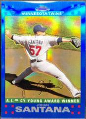 Johan Santana [Blue Refractor] #42 Baseball Cards 2007 Topps Chrome Prices