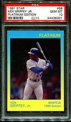 Ken Griffey Jr. #58 Baseball Cards 1991 Star Platinum Edition Prices