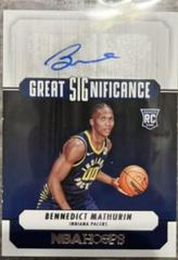 Bennedict Mathurin Basketball Cards 2022 Panini Hoops Great SIGnificance Autographs Prices