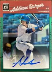 Addison Barger [Green] #1990-AB Baseball Cards 2023 Panini Donruss Optic Retro 1990 Signatures Prices