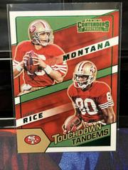 Jerry Rice, Joe Montana [Emerald] Football Cards 2022 Panini Contenders Touchdown Tandems Prices
